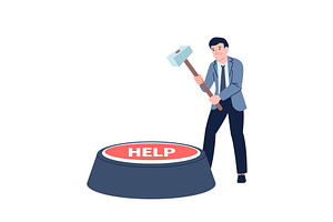Businessman need help. Problem in, a Person Illustration by LadadikArt