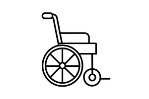 Wheelchair minimalist line art icon, an Object Illustration by Elen_Art