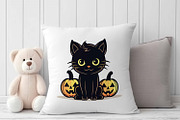 Spooky Halloween Cat Vector Clipart, a Seasonal Illustration by ARTify Illustrations (Thumbnail 9 of 10)