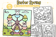 Easter Spring Coloring Pages, a Seasonal Illustration by Design Station (Thumbnail 1 of 4)