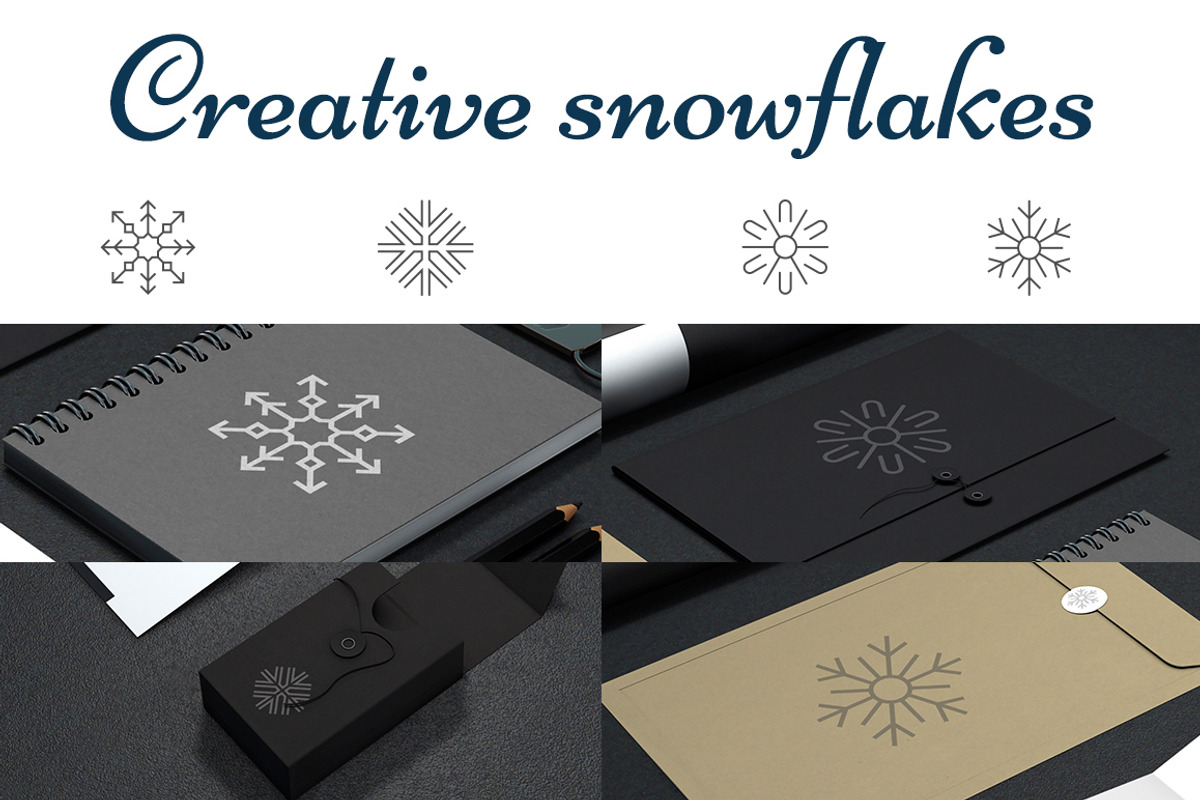 Creative snowflakes, an Outline Icon by popcic (Photo 1 of 3)