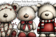 Christmas Teddy Bears Clipart, an Illustration by SinaCreation (Thumbnail 1 of 7)