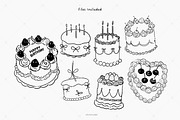 Hand-Drawn Birthday Cake Clipart, a Food Illustration by Victoruler (Thumbnail 4 of 7)