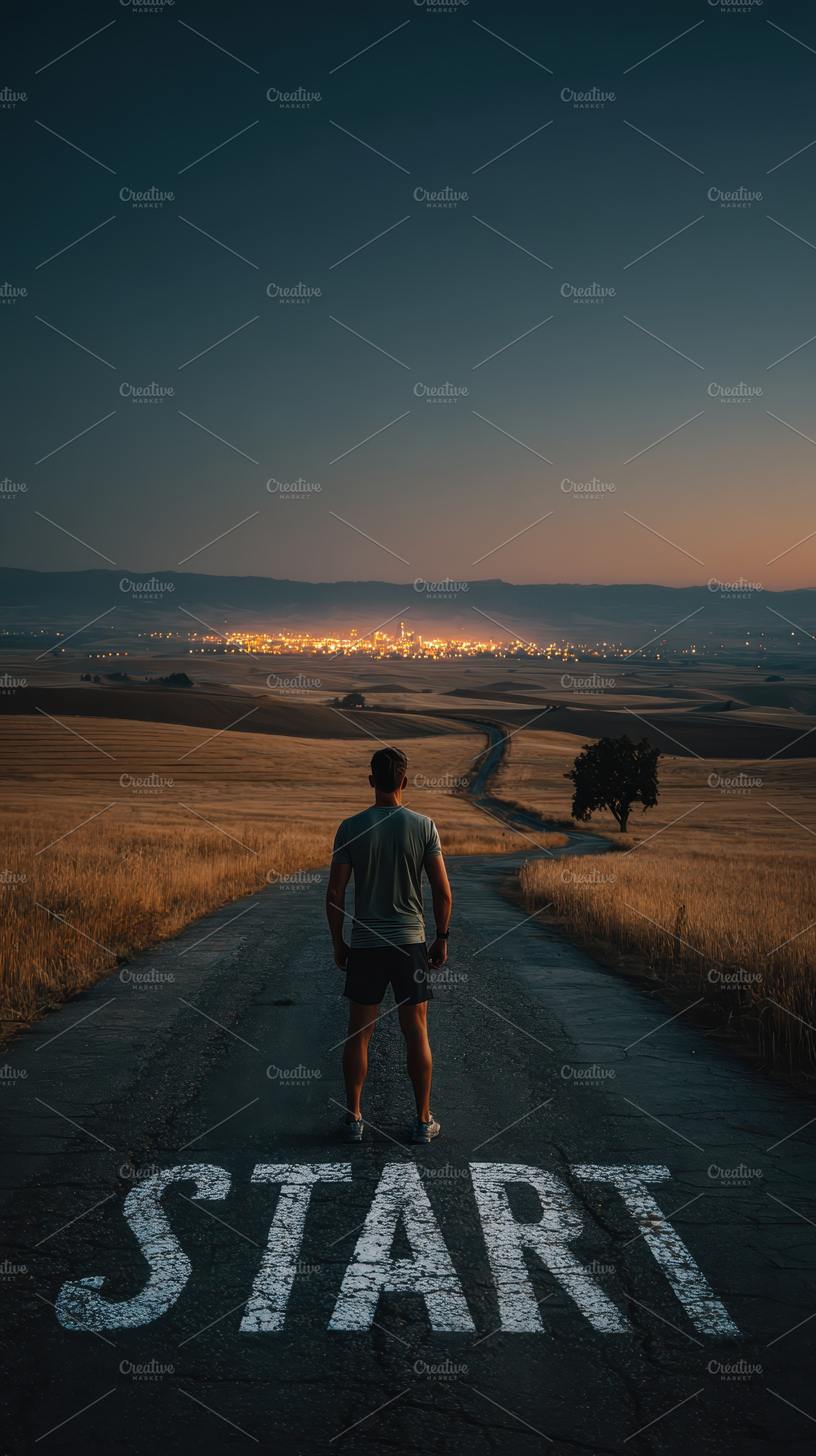 Man at the Start of a Road Journey t, a Photo by Pixeness Studio