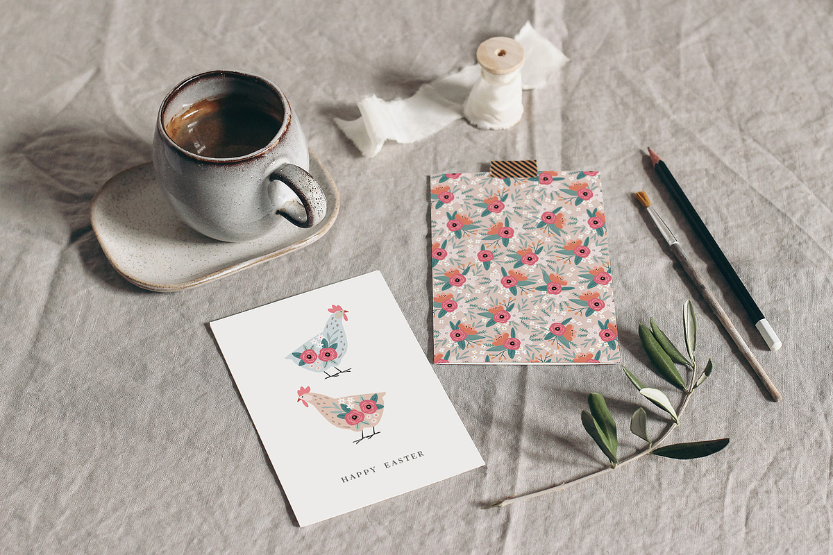 Floral & abstract spring set, an Animal Illustration by Tabita's shop (Photo 2 of 16)