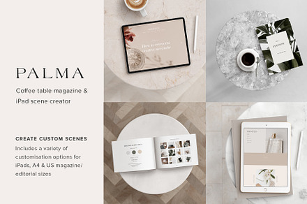 Palma Magazine & iPad Mockup Kit, an iPad Mockup by Moyo Studio