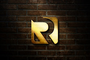 3D Golden Logo on Brick Wall - Mocku, a Branding & Logo Template by yokbisayok (Thumbnail 3 of 3)