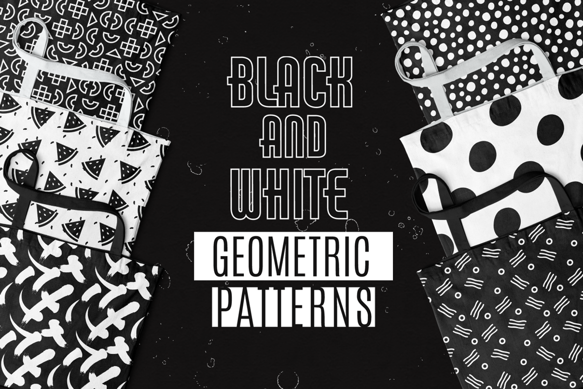 Black and White Geometric Patterns, a Pattern Graphic by ComelyPics Shop (Photo 1 of 7)