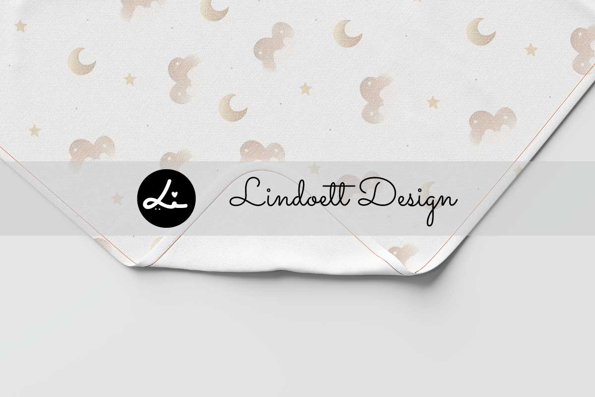 Clouds, moon, and stars pattern, a Pattern Graphic by lindoet23 (Photo 3 of 3)