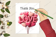 Watercolor Valentine Balloons Bundle, an Illustration by Creative Art (Thumbnail 9 of 10)
