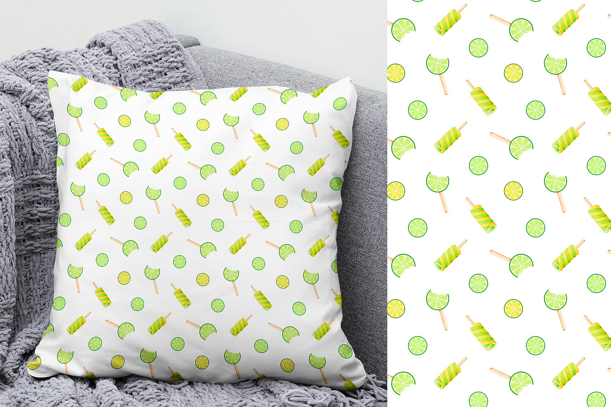 Lime cream summer seamless patterns, a Pattern Graphic by Dreamline Desings (Photo 6 of 9)