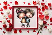 Cute Whimsical Couple Clipart Set, a Person Illustration by RobertsArt (Thumbnail 2 of 7)