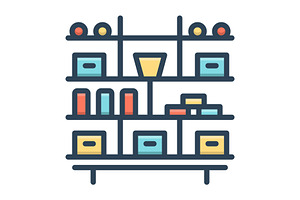 Organized Cabinet Color Icon