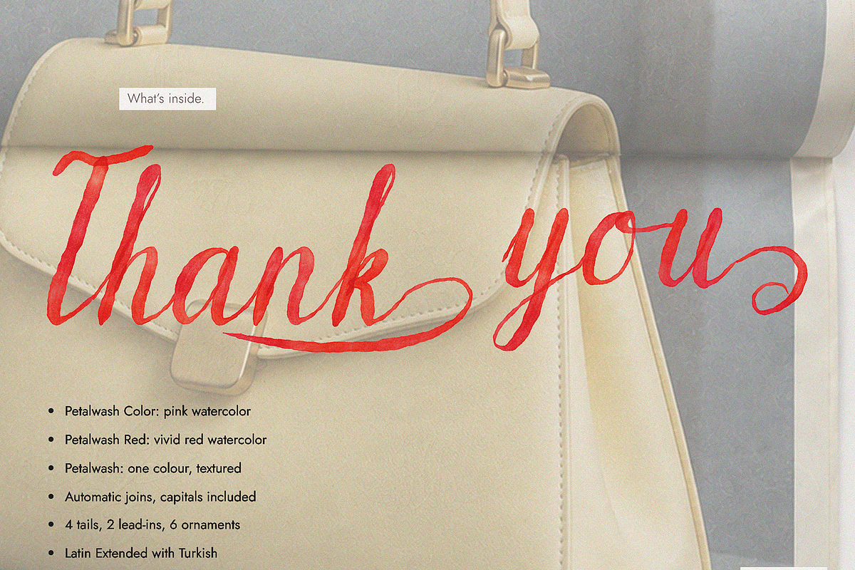 Petalwash - Watercolor Script Font, a Handwritten Font by Lilithcollageart (Photo 9 of 10)