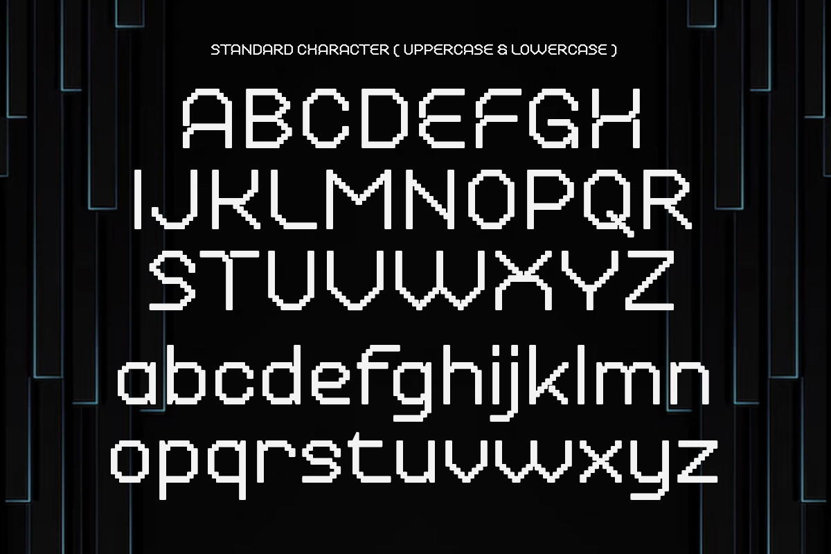 Pixelinx - Futuristic Display Pixel, a Sans Serif Font by Shakira Studio (Photo 9 of 10)