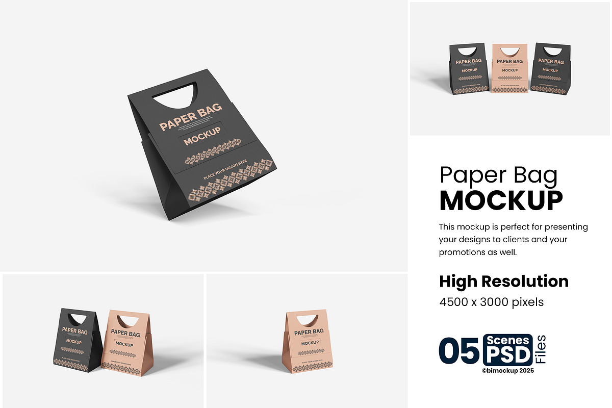 Paper Bag Mockup, a Product Mockup by bimockup (Photo 1 of 6)