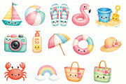 Watercolor Summer Clipart PNG, a Seasonal Illustration by Villa 11 Estudio (Thumbnail 4 of 5)