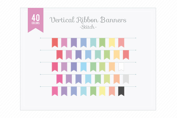 Vertical Ribbon Banners Stitch preview 2