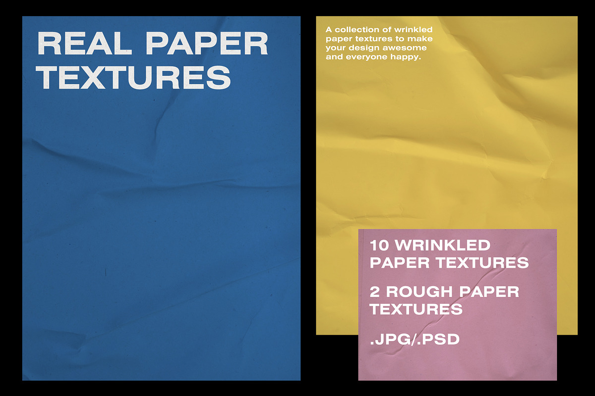 Wrinkle Paper Mockups & Textures, a Product Mockup by Eugene Tantsurin (Photo 1 of 11)