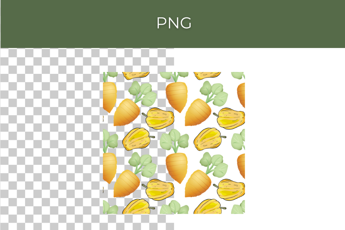 Colorful Vegetable Seamless Patterns, a Pattern Graphic by InkyQueenArt (Photo 3 of 4)