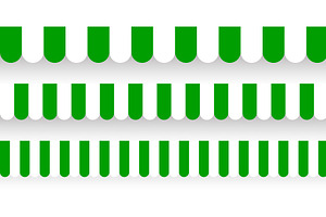 Shop sunshade. Realistic striped, an Object Illustration by 32pixels