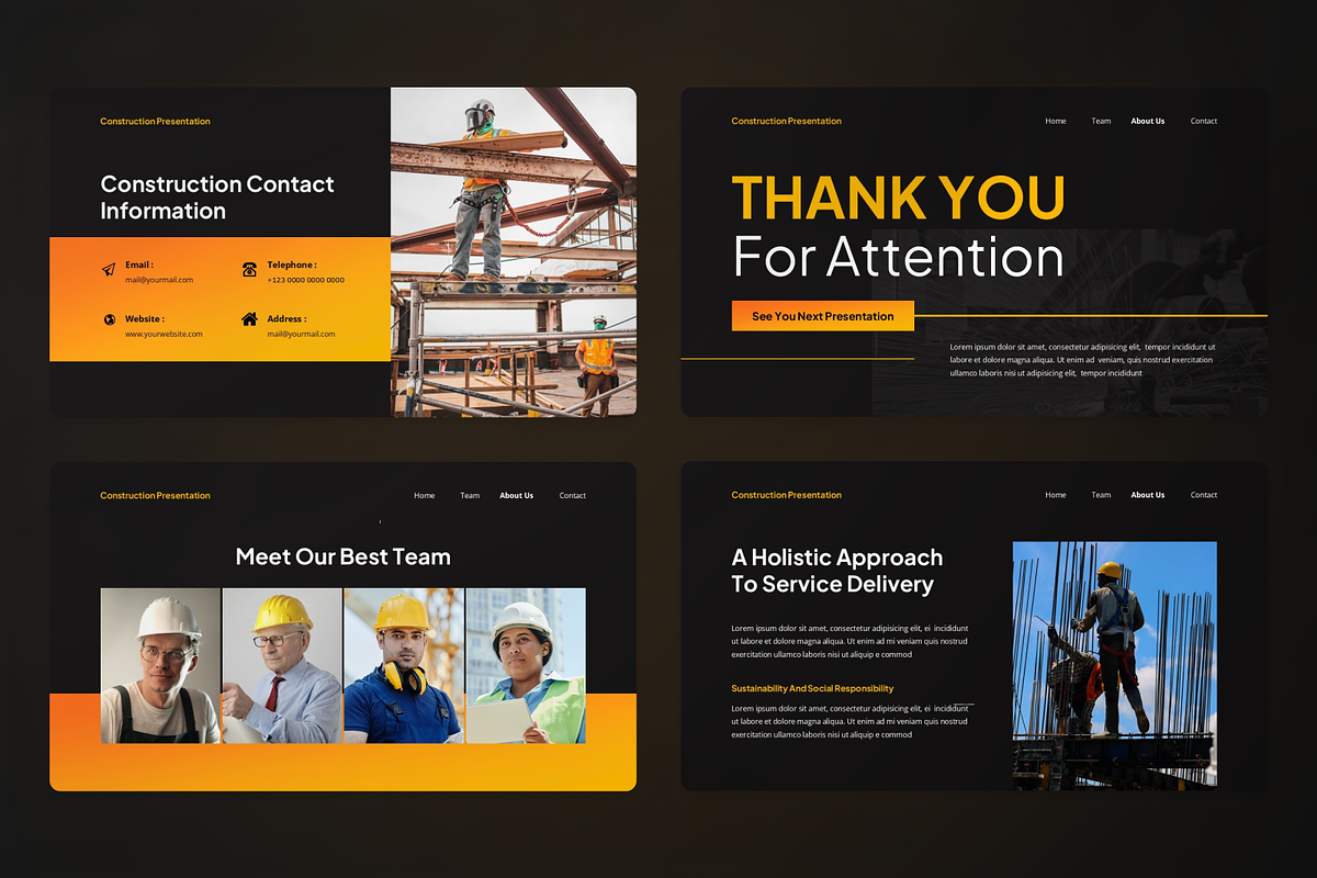 Construction Presentation Powerpoint, a Presentation Template by SquidPixey (Photo 4 of 7)