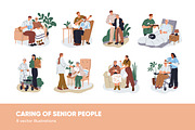 Volunteers take care of seniors set, a Person Illustration by Good Studio (Thumbnail 1 of 7)