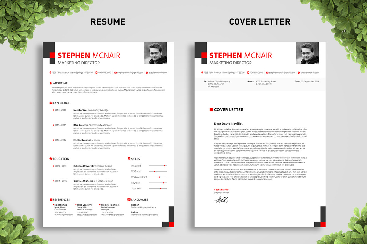 Square Resume Template, a Resume Template by Big Zone Studio (Photo 2 of 4)