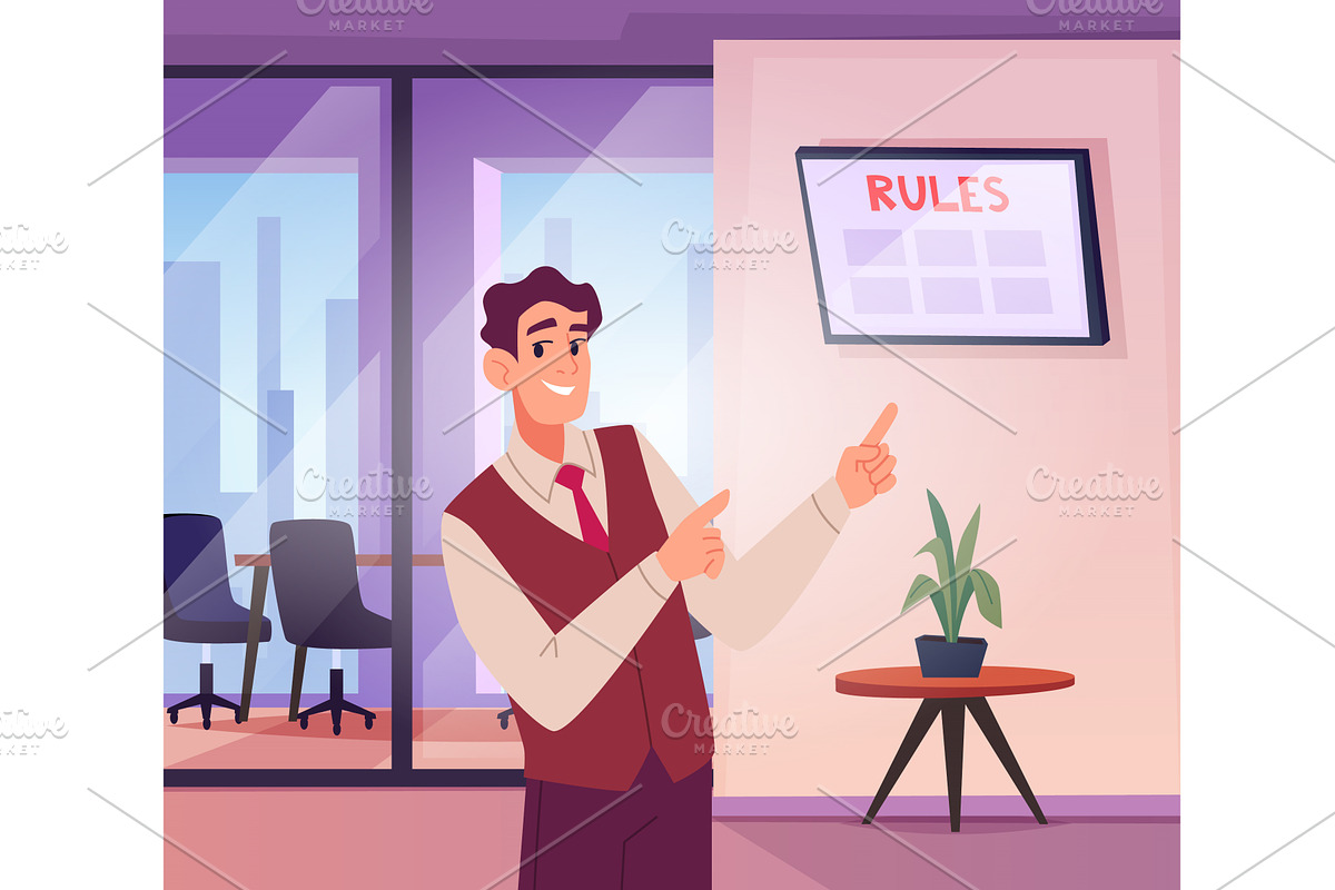 Businessman in office. manager, a Person Illustration by Onyx