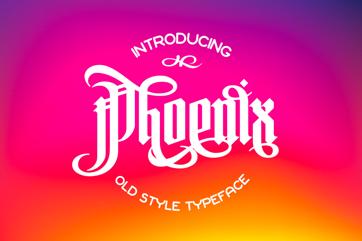 Phoenix gothic font preview 2