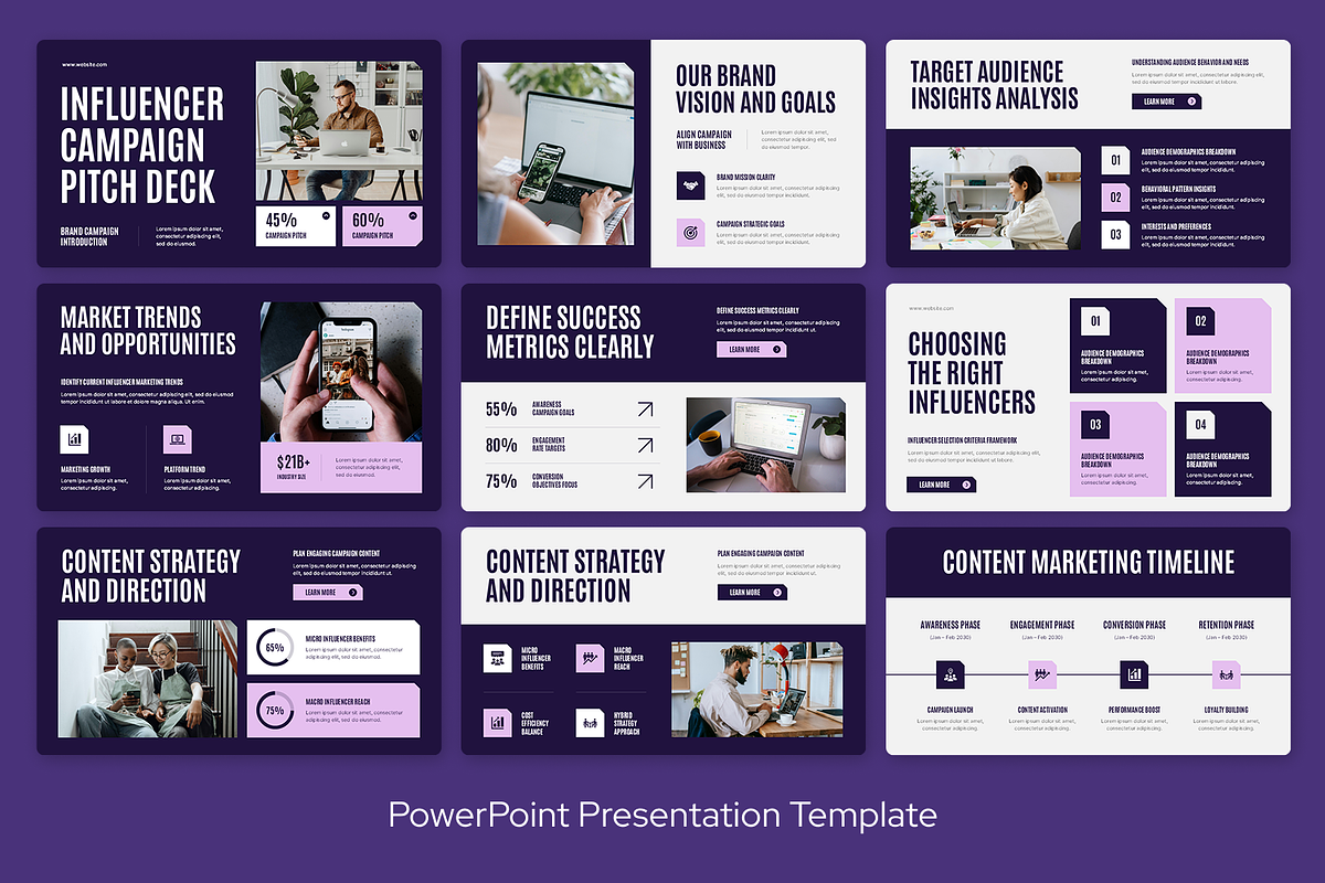 Purple Pink Influencer Campaign Deck, a Presentation Template by Sixtemp (Photo 2 of 3)