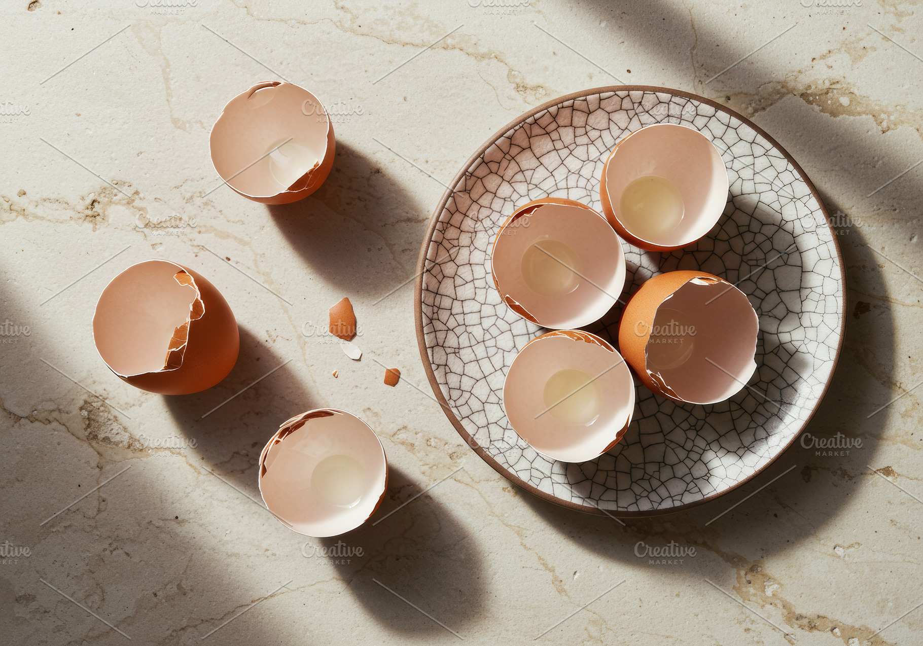 Broken brown eggshells, a Food & Drink Photo by professorinc