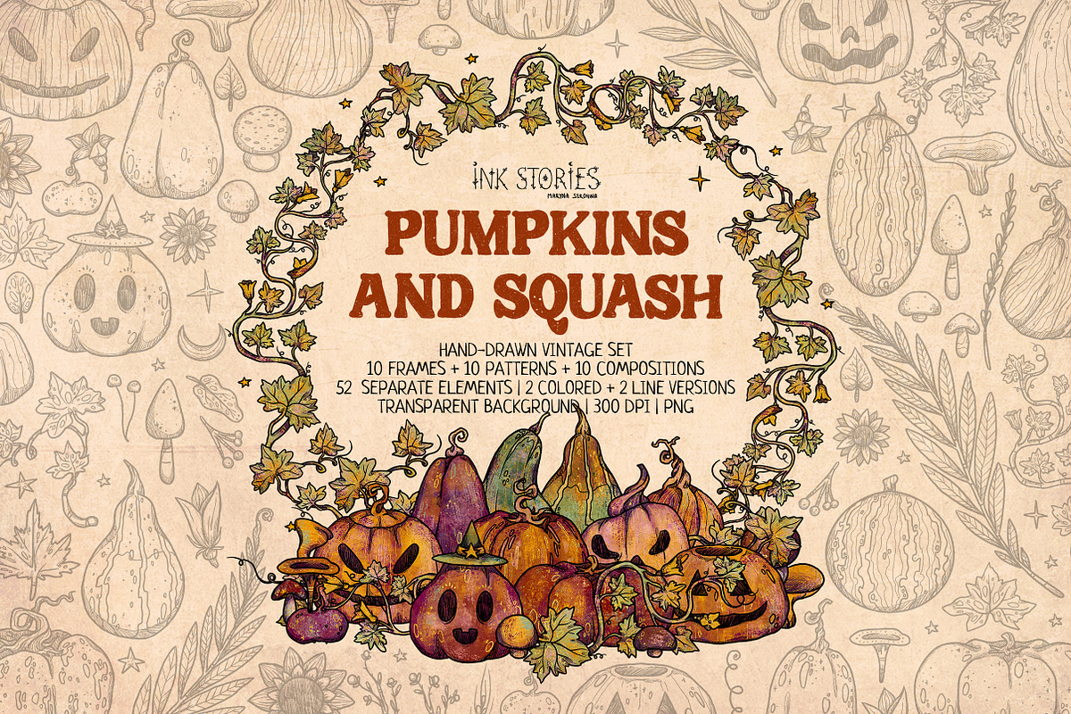 Pumpkins and Squash, a Seasonal Illustration by Ink Stories (Photo 1 of 20)