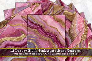 Blush Pink Agate Textures Scrapbooks