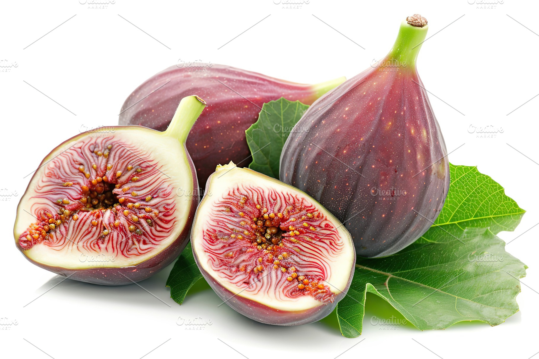 Fresh figs isolated on white background, a Food & Drink Photo by AlyaAnd