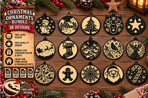 Christmas Ornaments Laser Cut SVG