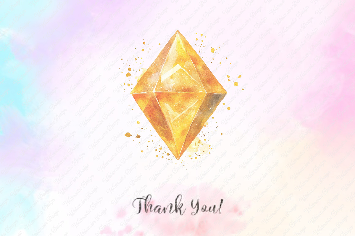 Luxury Diamond ClipArt, an Illustration by Watercolor design (Photo 9 of 12)