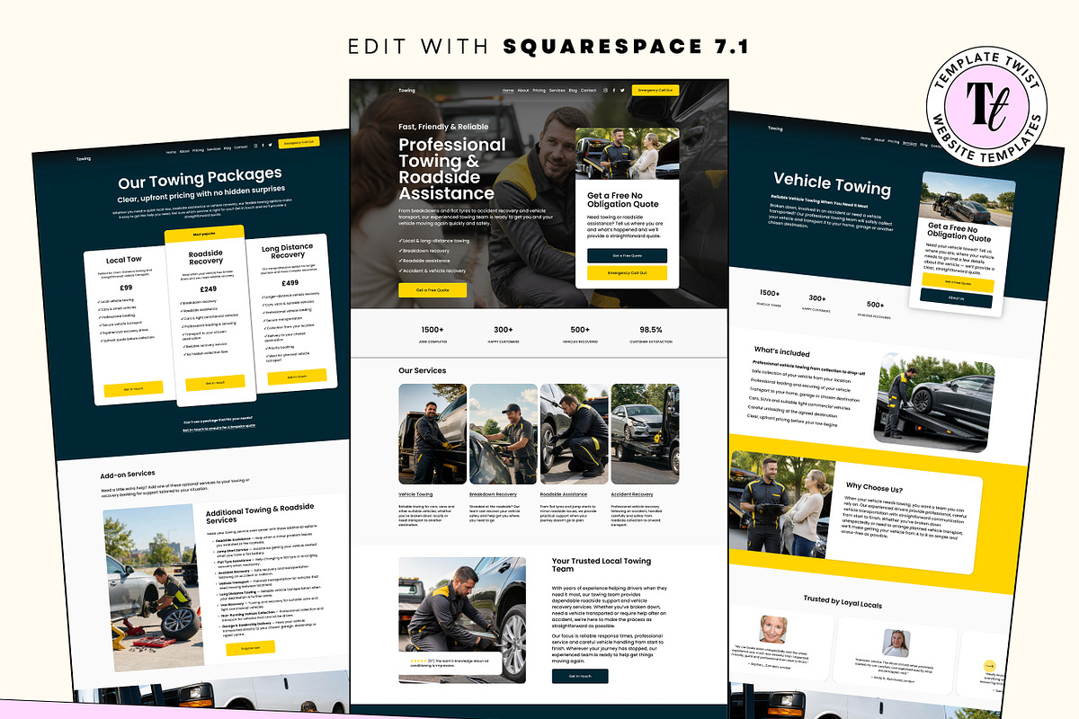 Towing Squarespace Template, a Squarespace Template by Template Twist Shop (Photo 2 of 9)