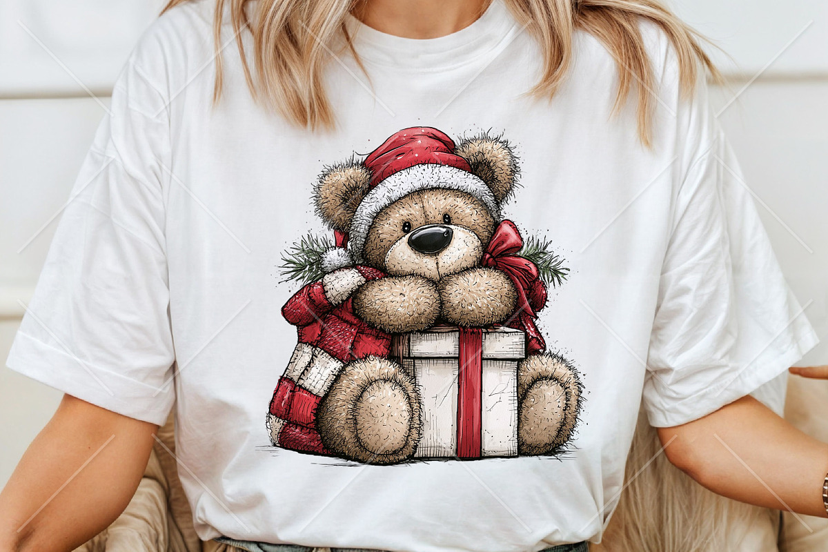 Whimsical Christmas Bear Clipart PNG, a Seasonal Illustration by Canvas Craft (Photo 6 of 10)