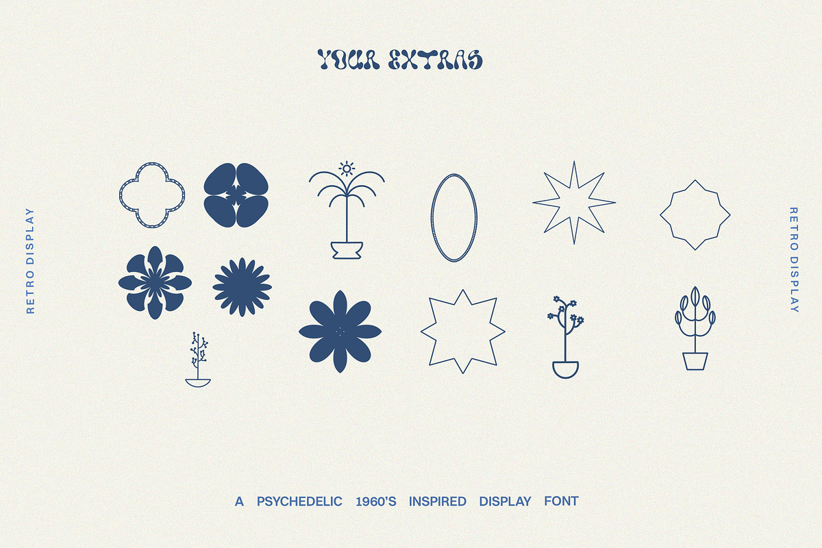 Retro Display Font + Retro Graphics, a Font by Laras Wonderland (Photo 10 of 14)