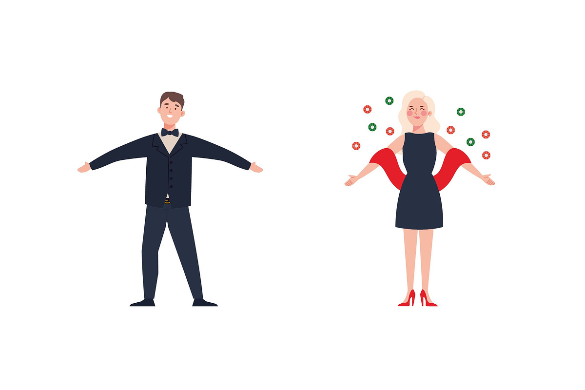 Casino People Illustration Set preview 4