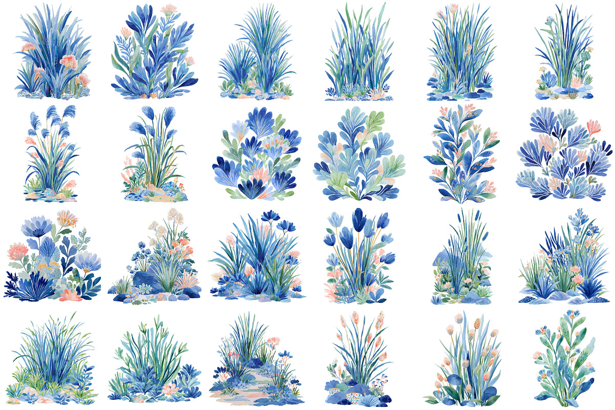 Coastal Plant Grass Cluster Clipart, an Illustration by Daily.Designs (Photo 2 of 3)