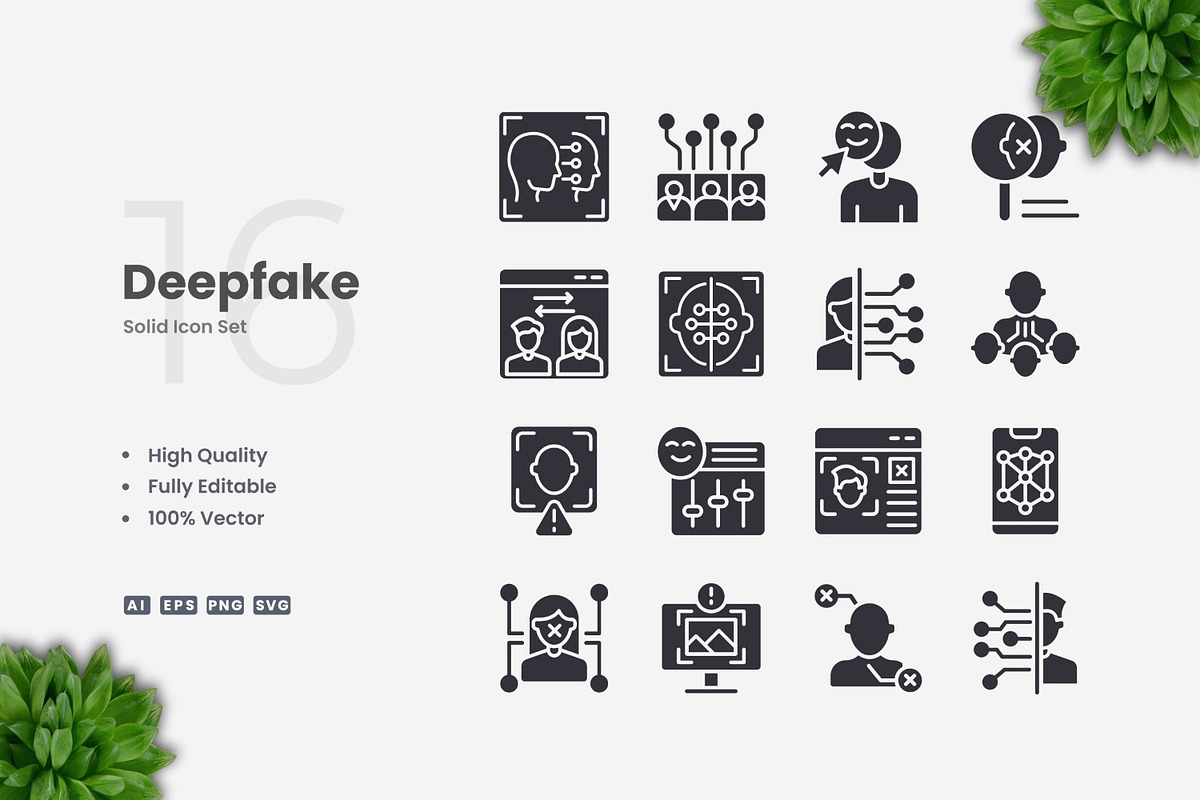 Deepfake Solid Icons