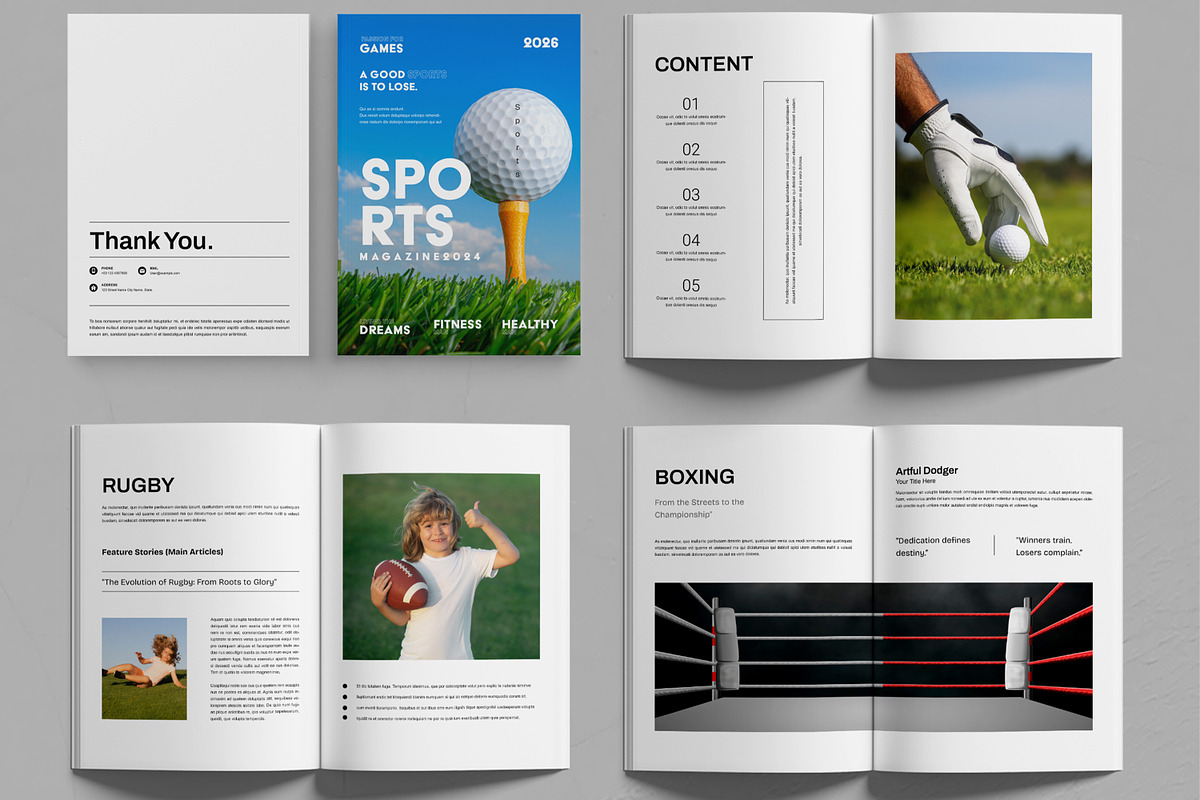 Sports Magazine Design Layout preview 2