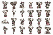Funny Christmas Koala Clipart Bundle, an Illustration by Libby Wishes (Thumbnail 2 of 6)