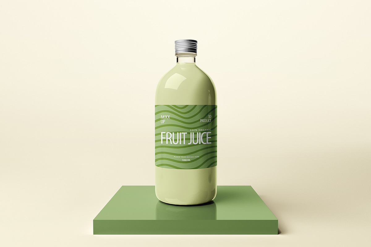 1-Liter Glass Bottle Mockup Set, a Cups & Container Mockup by Mirachma Project (Photo 4 of 9)