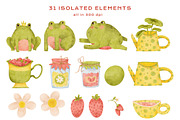 Strawberry Frogs Tea Jam Party PNG, an Animal Illustration by Rabbit Heart (Thumbnail 2 of 7)