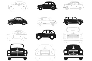 Cars Outlines & Silhouettes Set 3