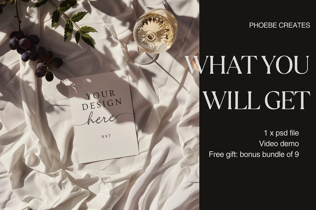Luxury 5x7 Invitation Mockup PSD, a Mockup by PhoebeCreates (Photo 3 of 7)