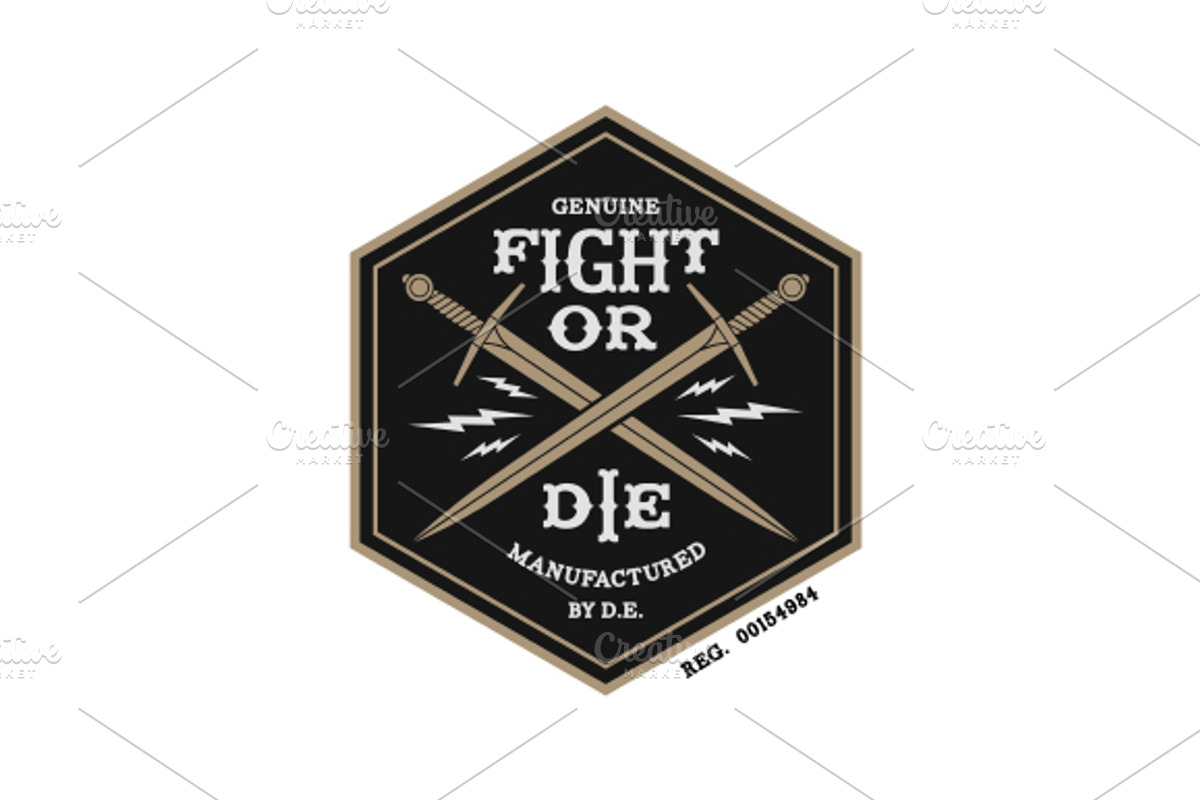Vintage Label Fight Or Die, an Illustration by Ezepov (Photo 3 of 3)